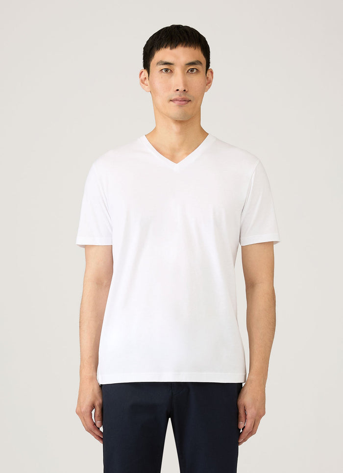 Men's Riviera Midweight V‑neck T-shirt in White