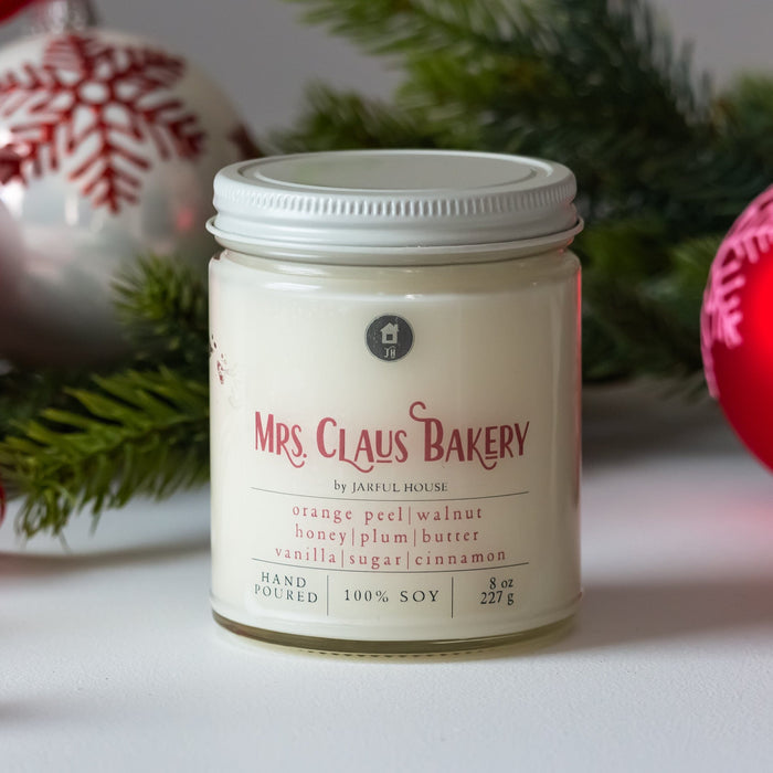 Mrs. Claus Bakery Christmas Soy Candle - 8 oz - Jarful House