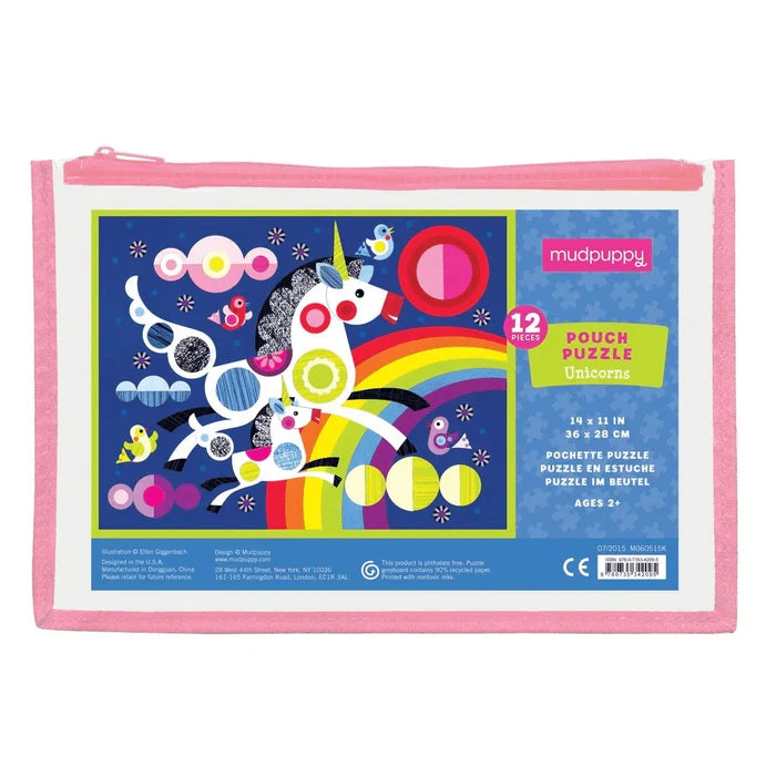 Mudpuppy Unicorns 12-Piece Pouch Puzzle