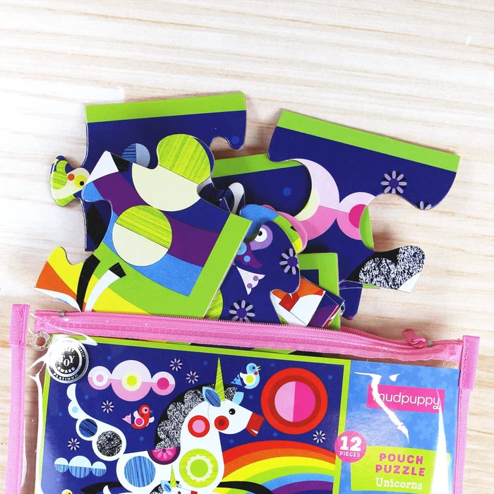 Mudpuppy Unicorns 12-Piece Pouch Puzzle