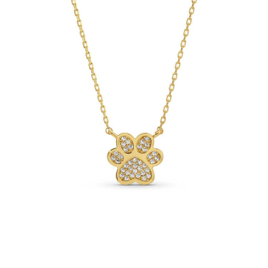 Necklace-Gold Delicate Paw Print