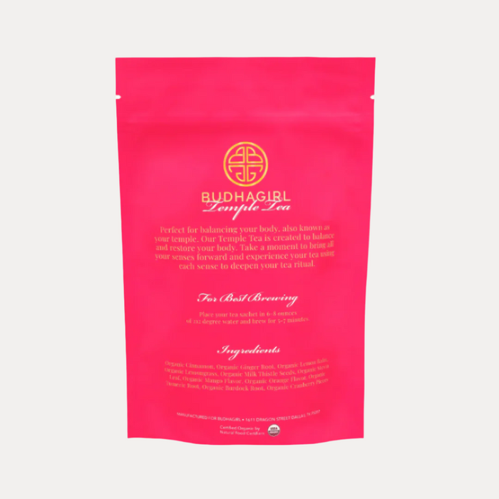 a pink bag with text on it