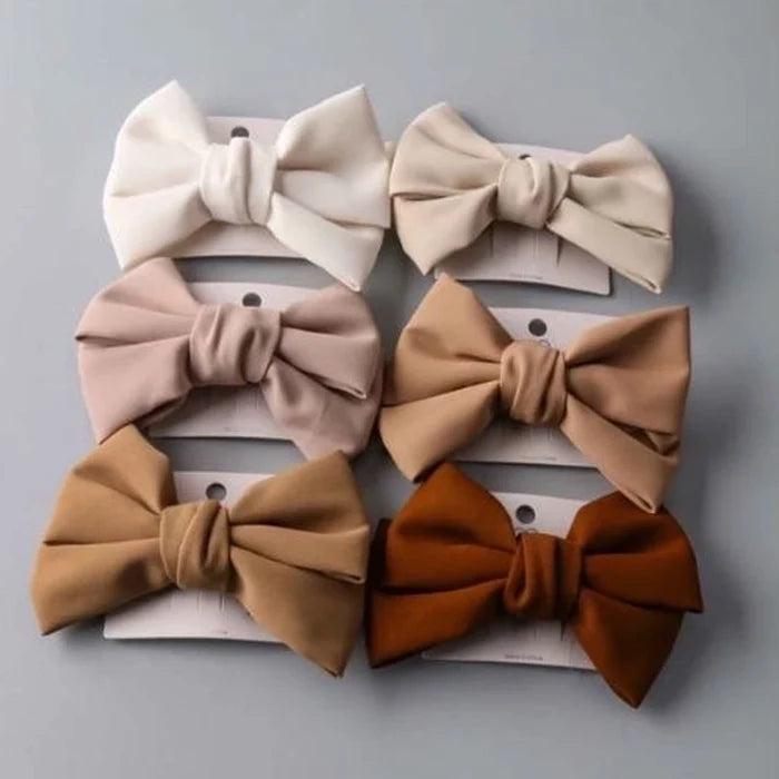 Oversized Fabric Bow Hair Clips – Large Matte Satin Hair Bow Barrette for Women and Girls (AP13290)