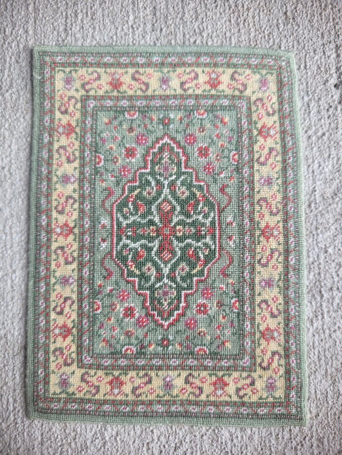 Petit Point Green Asian Rug - Ursula Sauerberg