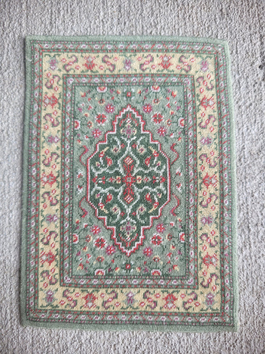 Petit Point Green Asian Rug - Ursula Sauerberg