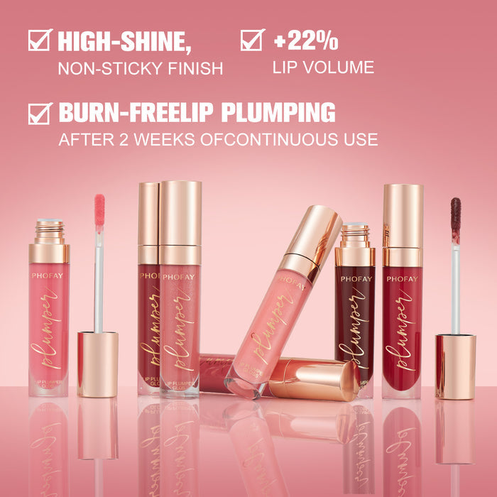 💄Phofay Shiny Lip Plumper Gloss – Long Lasting, Non-Sticky Shine That Survives Heat & Meals