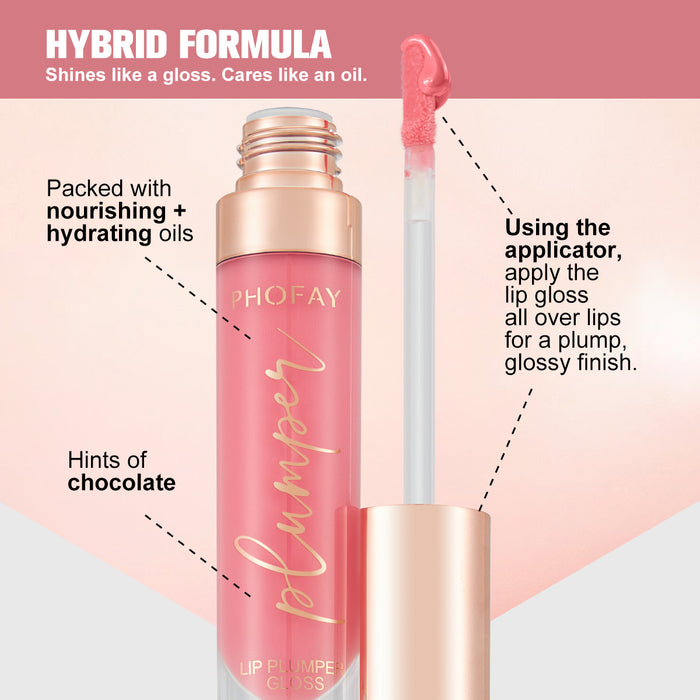 💄Phofay Shiny Lip Plumper Gloss – Long Lasting, Non-Sticky Shine That Survives Heat & Meals