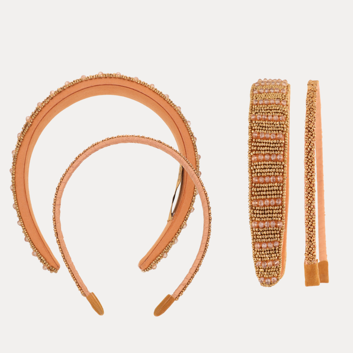 a group of headbands with beads