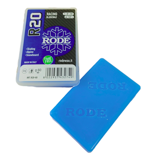 A product picture of the Rode R20 RACING GLIDER BLUE MELT WAX (-8C/-18C)