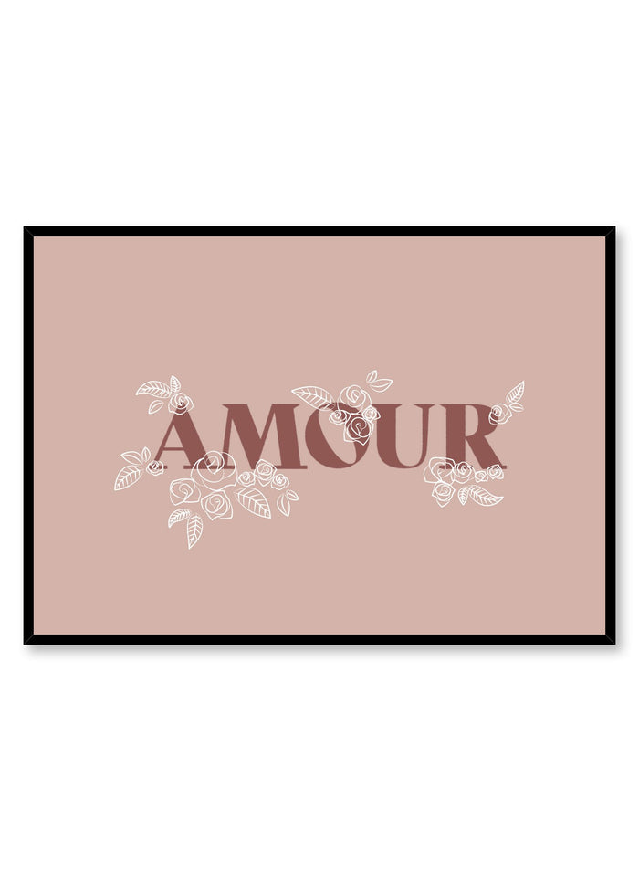 Modern minimalist botanical typography poster by Opposite Wall with Rose Amour