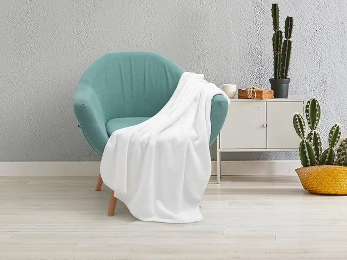 Silver Glitter Sublimation Minky Blanket(White, 152*203cm/60inchx 80inch)