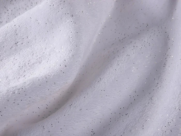Silver Glitter Sublimation Minky Blanket(White, 152*203cm/60inchx 80inch)