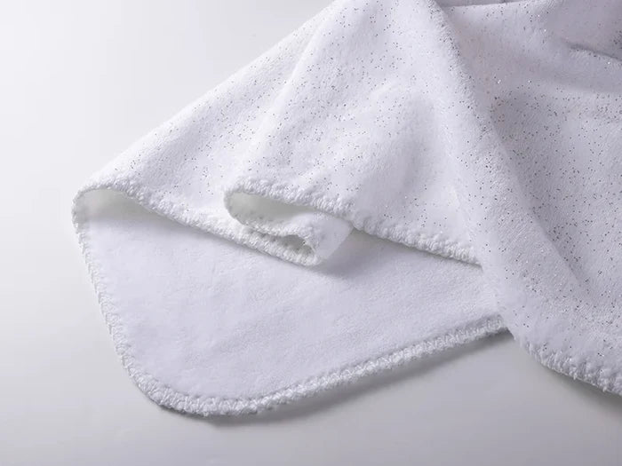 Silver Glitter Sublimation Minky Blanket(White, 152*203cm/60inchx 80inch)