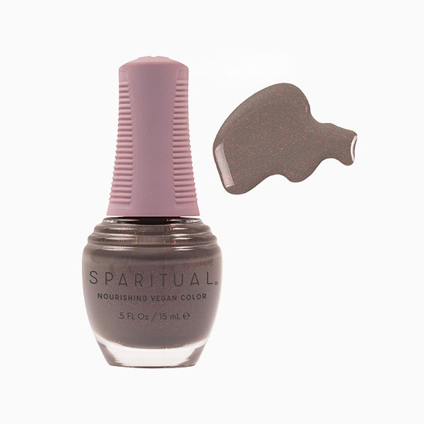SpaRitual Nourishing Lacquer Polish - Present - Warm Grey With Pink Shimmer - 15ML