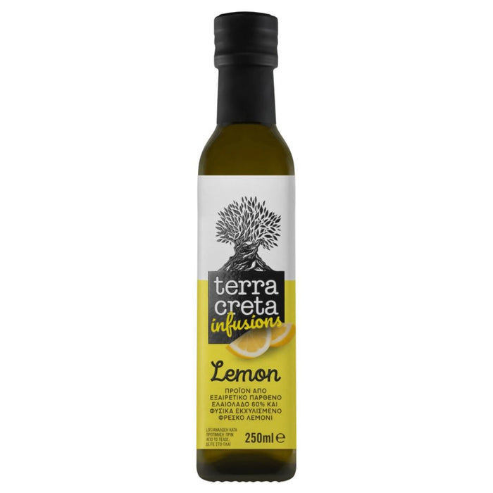 Terra Creta Infusions sitruunalla maustettu Ekstra-neitsytoliiviöljy 250 ml