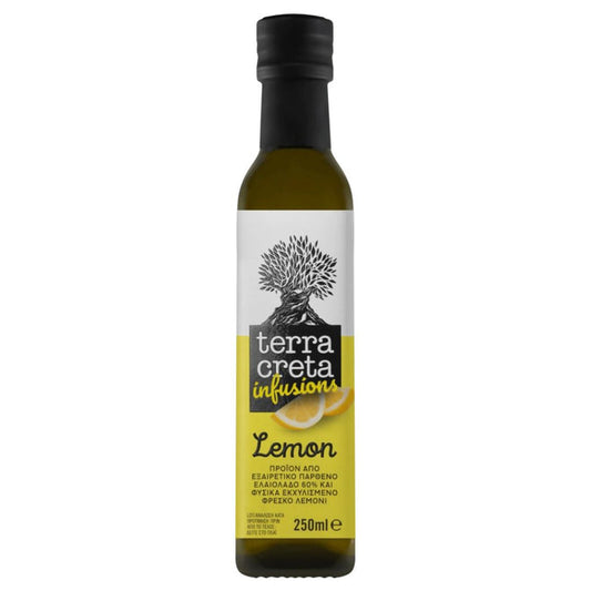 Terra Creta Infusions sitruunalla maustettu Ekstra-neitsytoliiviöljy 250 ml