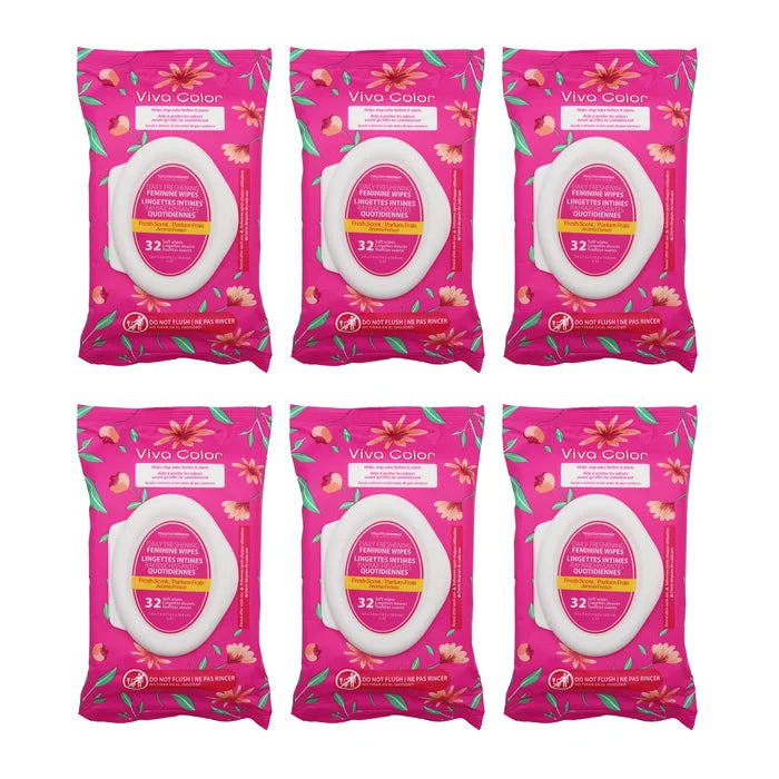 Viva Color Daily Freshening Feminine Wipes – Fresh Scent (32 Count) (84293)
