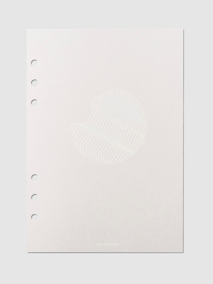 Wave Planner Dashboard, A5, Cloth and Paper. Dashboard displayed on a neutral background. Size pictured is A5.
