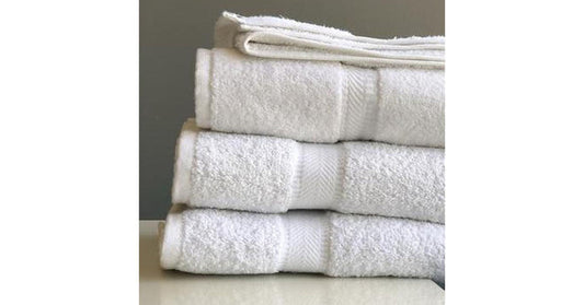 White Hand Towel - 1 dozen - Dobby border (4.25lb)