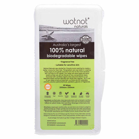 Wotnot Travel Wipes - 20 Refill pack - L'Organic